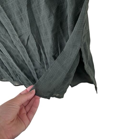 NWT 14th & Union Women's Size Small Grey Top Popover Tunic Blouse Semi Sheer - Picture 9 of 10